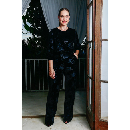 Jump Suit Velvet Vlack